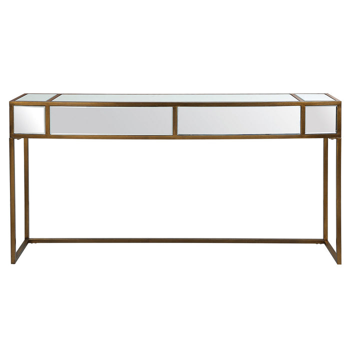 Uttermost 25286 Console Table, Brushed Aged Gold
