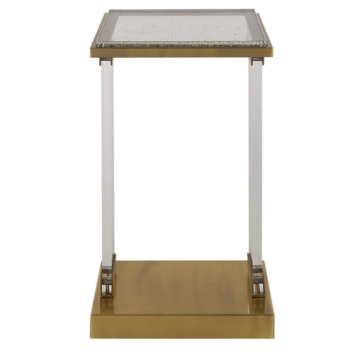 Uttermost 25291 Accent Table, Antique Brushed Brass