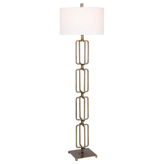 Uttermost 30148 One Light Floor Lamp, Antique Brushed Gold