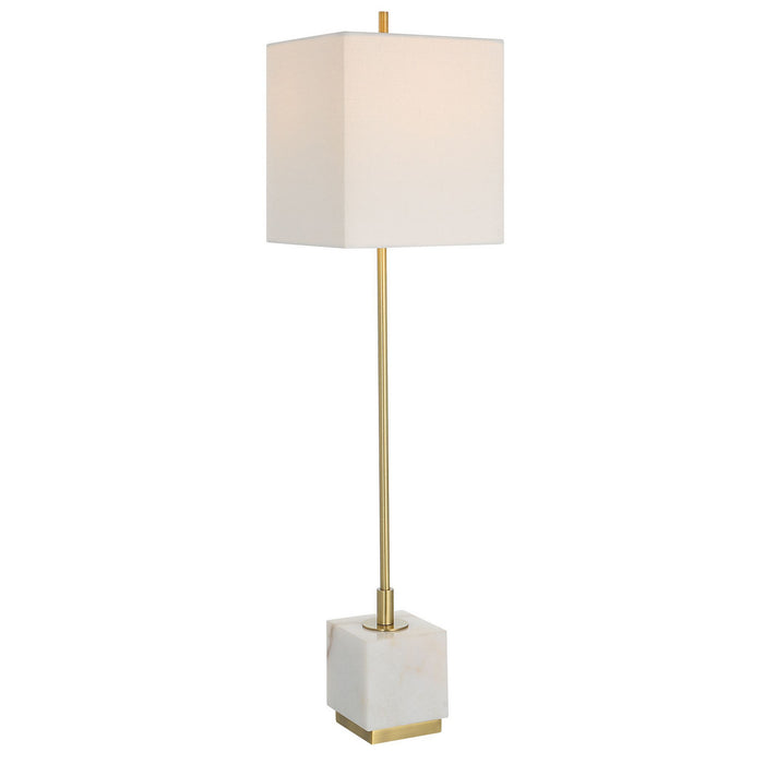 Uttermost 30156-1 One Light Buffet Lamp, Plated Brushed Brass
