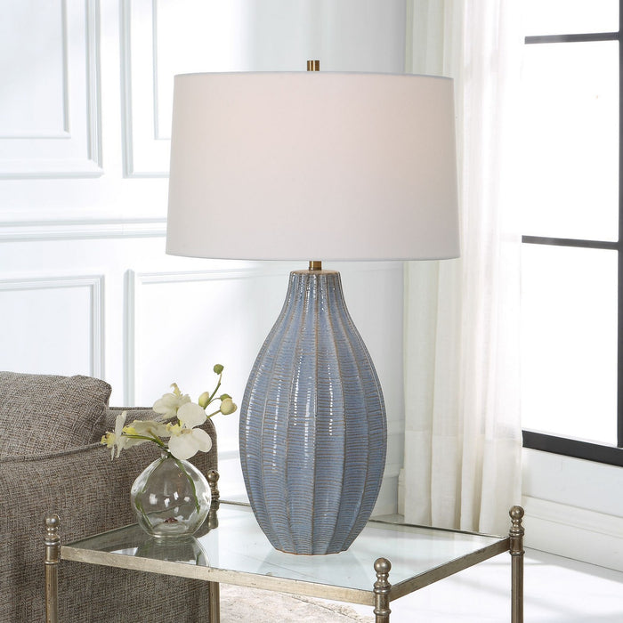 Uttermost 30161-1 One Light Table Lamp, Antique Brushed Brass