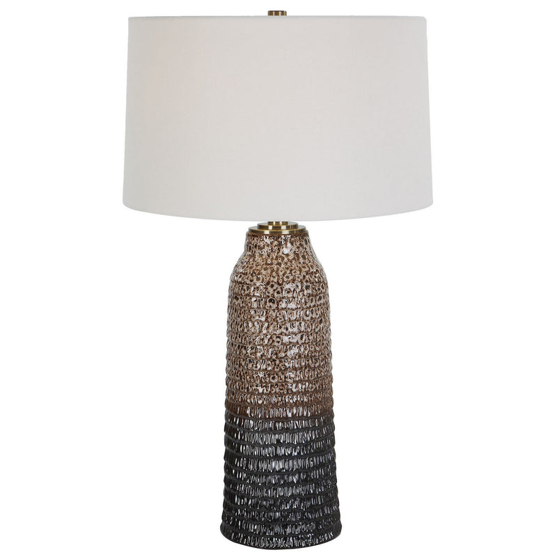 Uttermost 30167 One Light Table Lamp, Brushed Brass