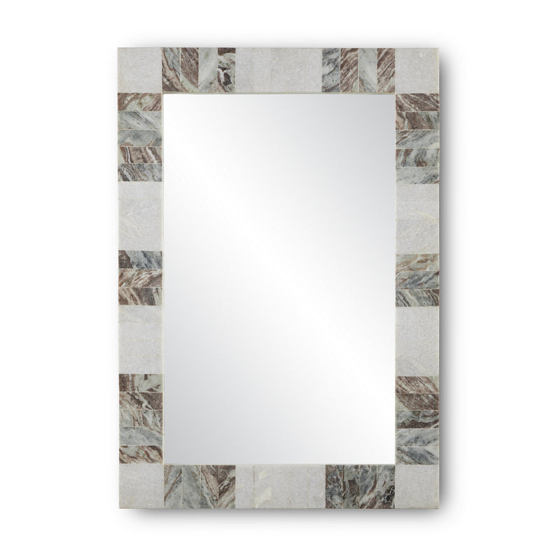 Currey and Company 1000-0132 Mirror, White/Brown/Mirror