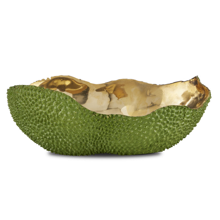 Currey and Company 1200-0600 Bowl, Green/Gold