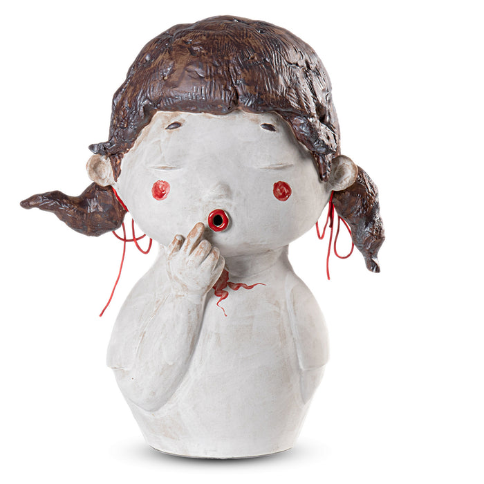 Currey and Company 1200-0602 Businesswoman, White/Brown/Red