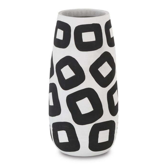 Currey and Company 1200-0605 Vase, White/Black