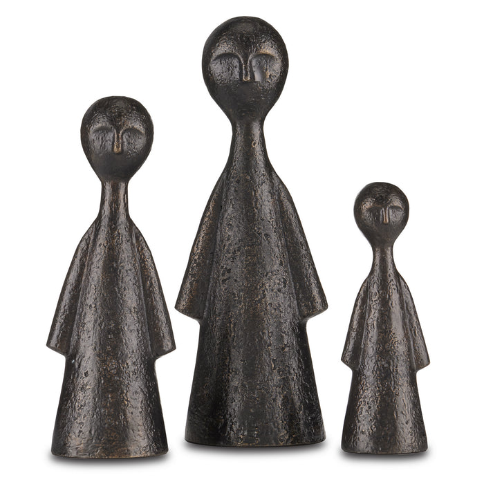 Currey and Company 1200-0644 Figure Set of 3, Bronze