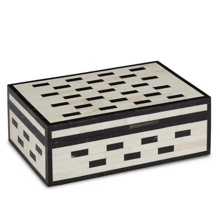 Currey and Company 1200-0646 Box, White/Black/Natural