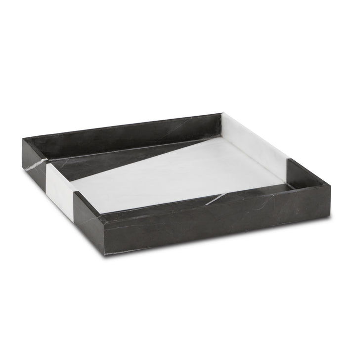 Currey and Company 1200-0653 Tray, Black/White