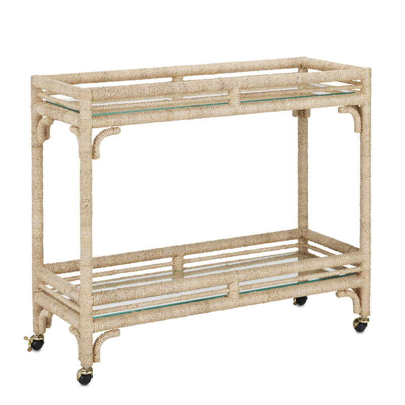 Currey and Company 3000-0218 Bar Cart, Natural Rope