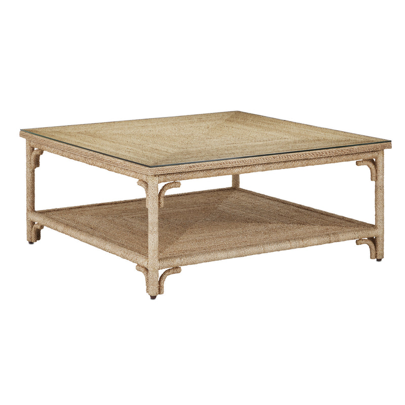 Currey and Company 3000-0219 Cocktail Table, Natural Rope