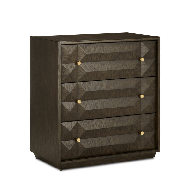 Currey and Company 3000-0226 Chest, Dove Gray/Polished Brass