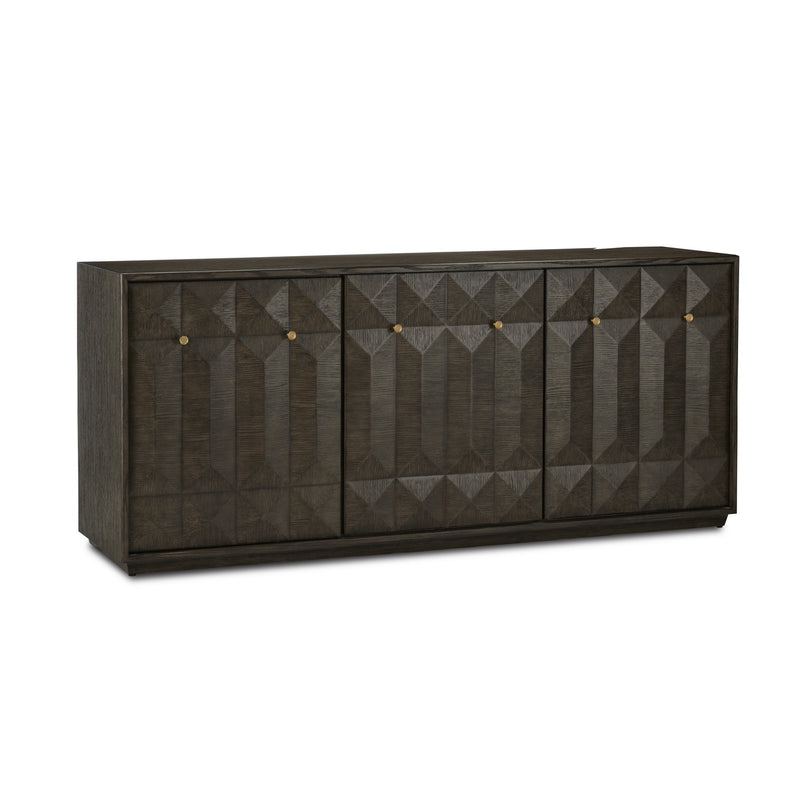 Currey and Company 3000-0227 Credenza, Dove Gray/Polished Brass