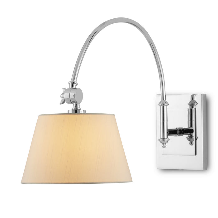 Currey and Company 5000-0210 One Light Wall Sconce, Polished Nickel