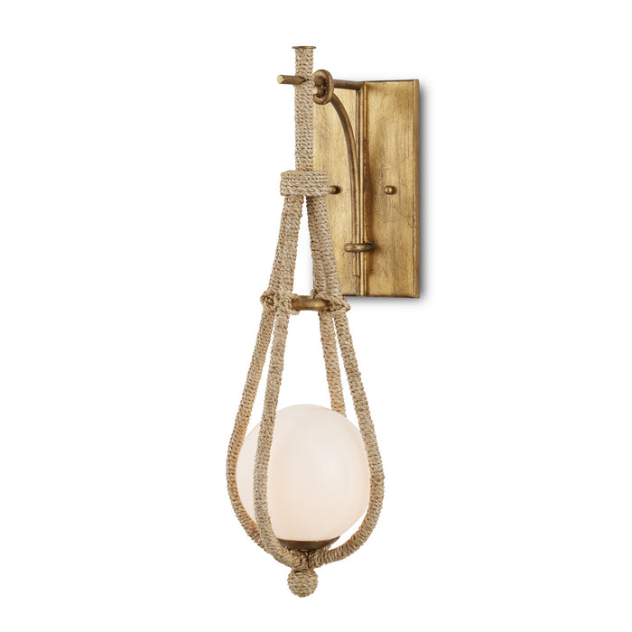 Currey and Company 5000-0211 One Light Wall Sconce, Natural/Gold/White