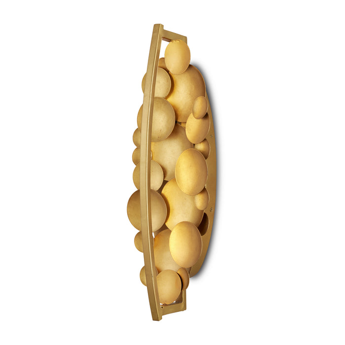 Currey and Company 5000-0212 One Light Wall Sconce, Contemporary Gold Leaf