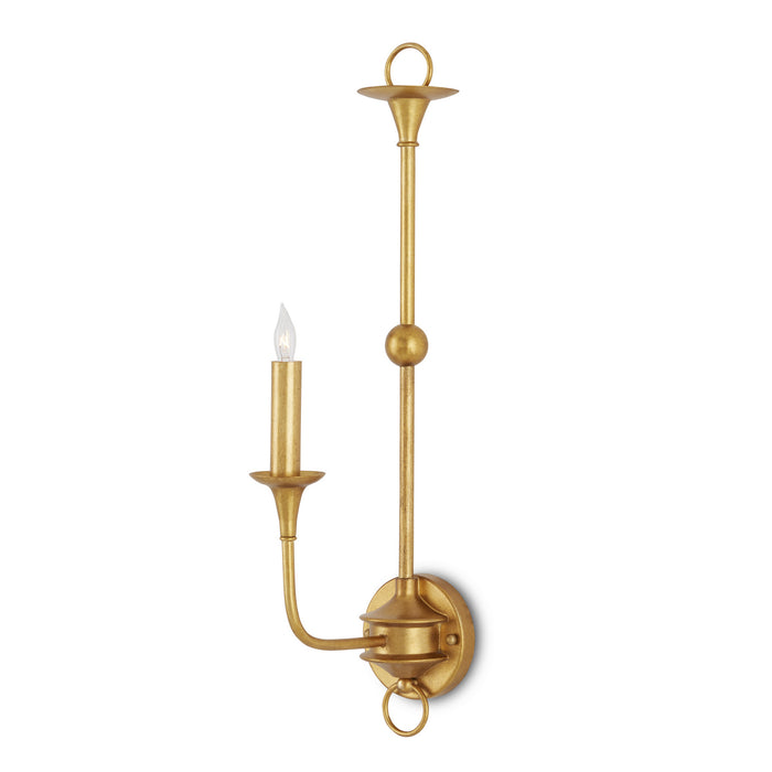 Currey and Company 5000-0213 One Light Wall Sconce, Contemporary Gold Leaf