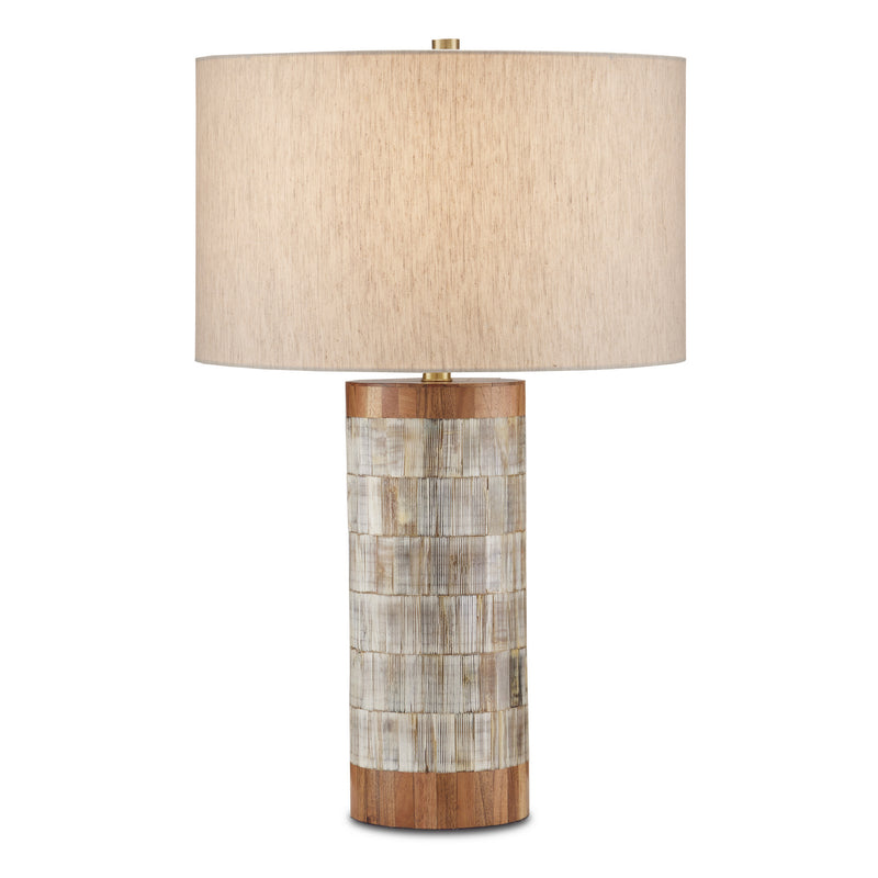 Currey and Company 6000-0823 One Light Table Lamp, Natural/Brass
