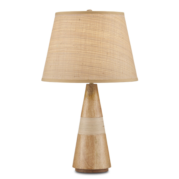 Currey and Company 6000-0828 One Light Table Lamp, Natural/Brass