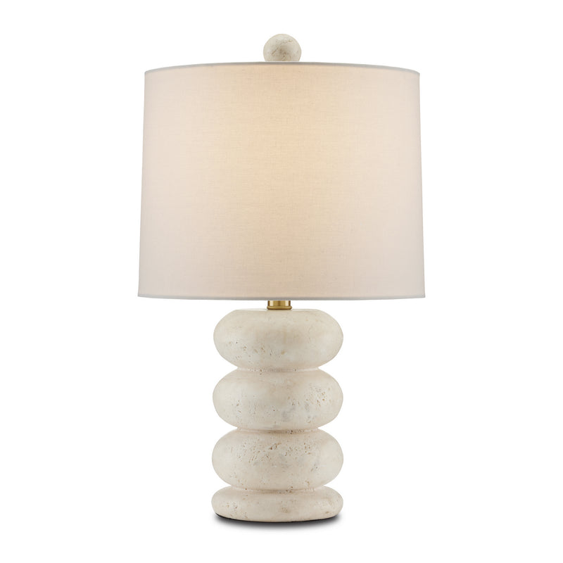 Currey and Company 6000-0836 One Light Table Lamp, Beige/Antique Brass