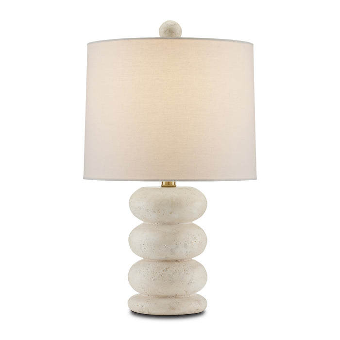 Currey and Company 6000-0836 One Light Table Lamp, Beige/Antique Brass