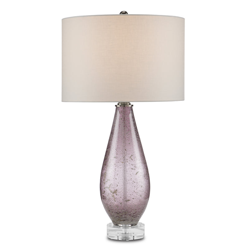 Currey and Company 6000-0854 One Light Table Lamp, Purple/Clear/Antique Nickel