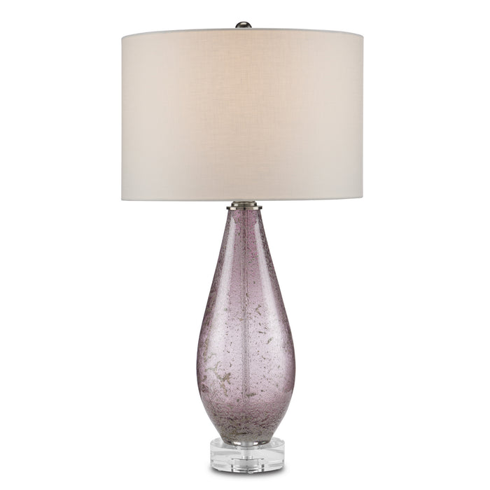 Currey and Company 6000-0854 One Light Table Lamp, Purple/Clear/Antique Nickel