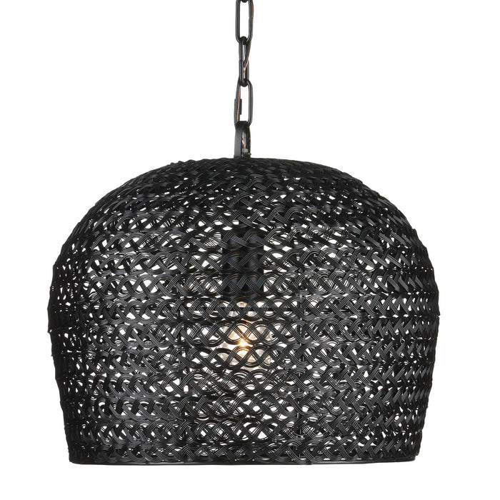 Currey and Company 9000-0960 One Light Pendant, Satin Black