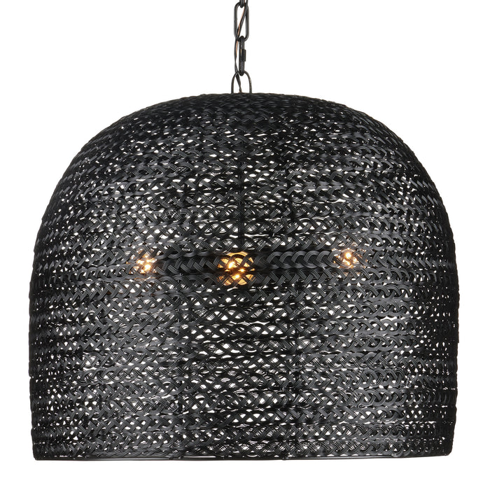Currey and Company 9000-0961 Three Light Pendant, Satin Black