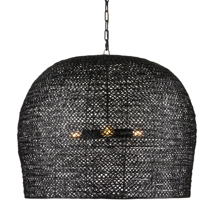 Currey and Company 9000-0962 Three Light Pendant, Satin Black
