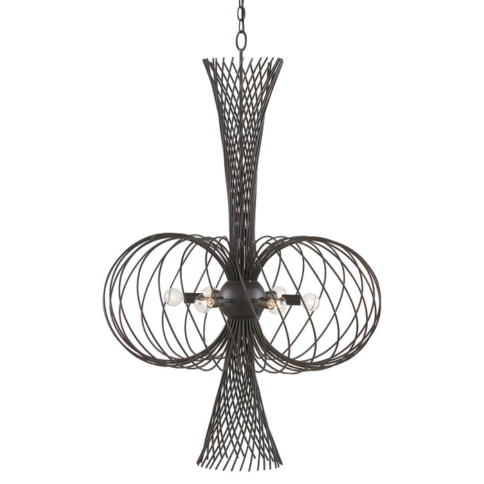 Currey and Company 9000-0963 Six Light Chandelier, Bronze Gold