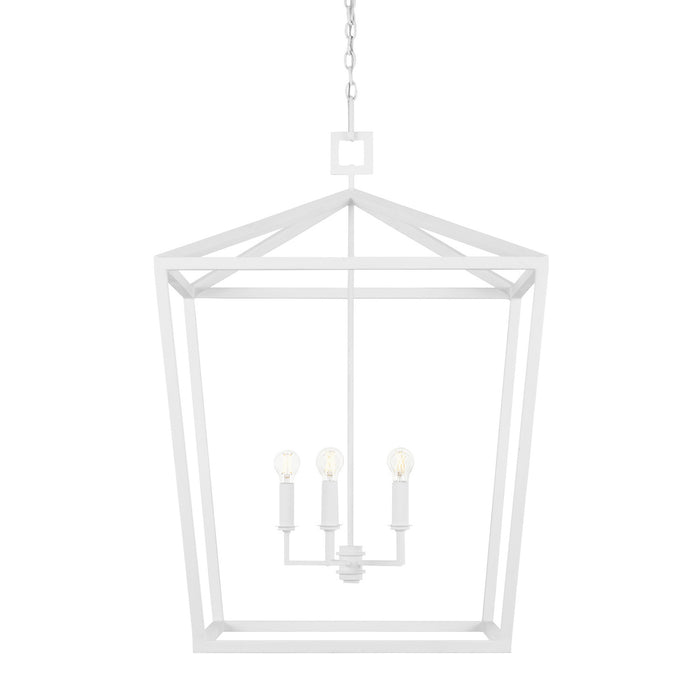 Currey and Company 9000-0980 Four Light Chandelier, Gesso White