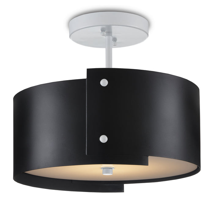 Currey and Company 9000-0983 LED Semi-Flush Mount, Blacksmith/Sugar White