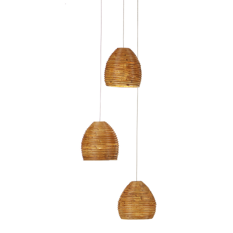 Currey and Company 9000-0999 Three Light Pendant, Natural