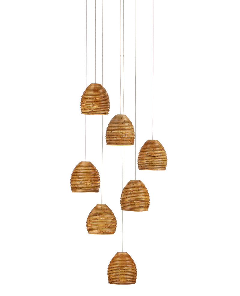Currey and Company 9000-1000 Seven Light Pendant, Natural