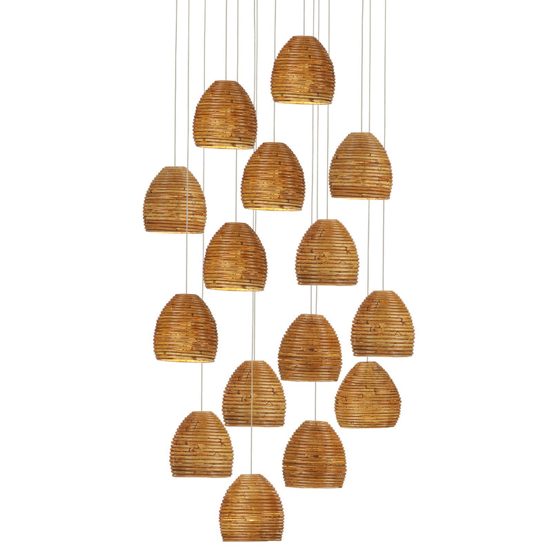 Currey and Company 9000-1001 15 Light Pendant, Natural