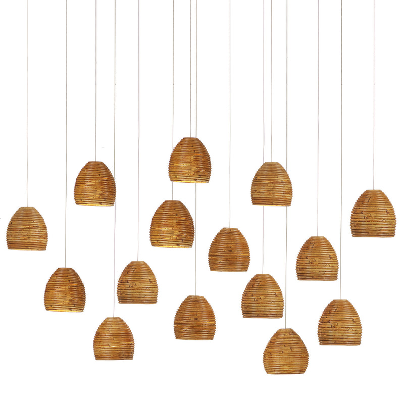 Currey and Company 9000-1002 15 Light Pendant, Natural