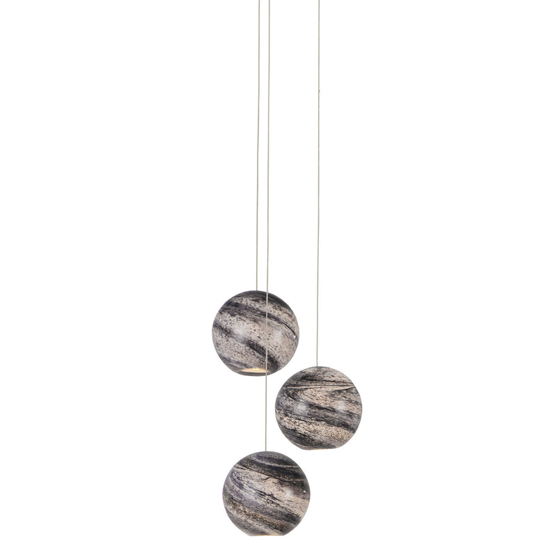 Currey and Company 9000-1006 Three Light Pendant, Earth with Speckles
