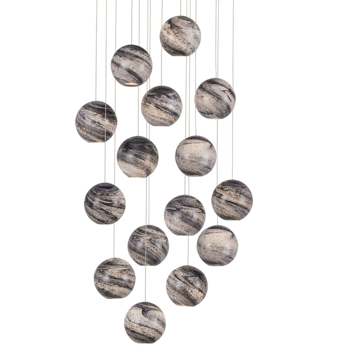 Currey and Company 9000-1008 15 Light Pendant, Earth with Speckles