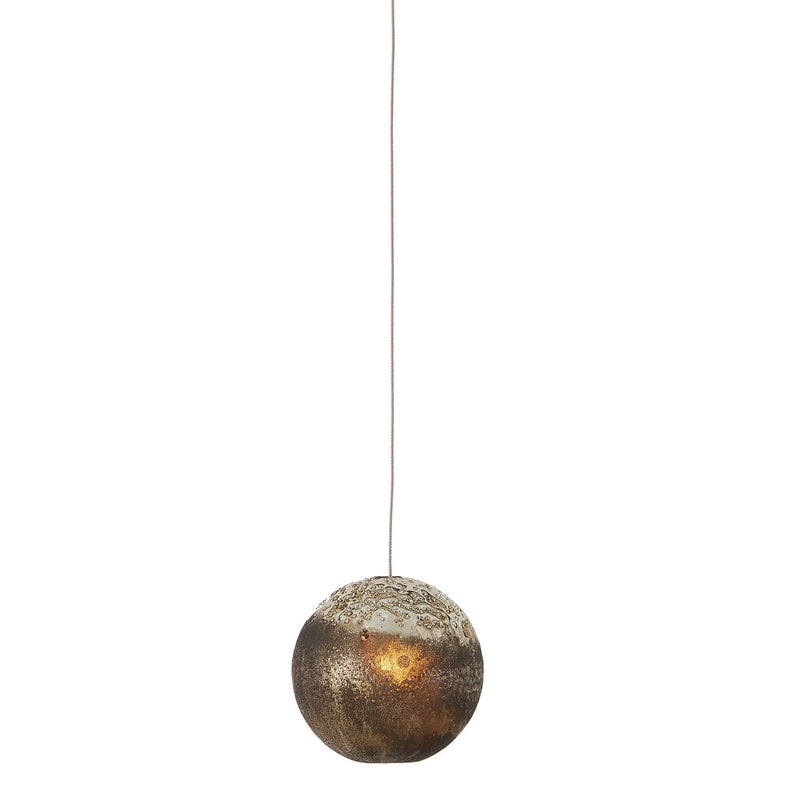 Currey and Company 9000-1012 One Light Pendant, Antique Silver/Antique Gold/Matte Charcoal