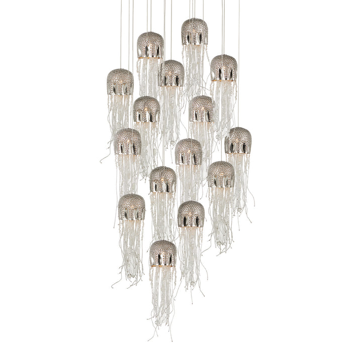 Currey and Company 9000-1029 15 Light Pendant, Nickel