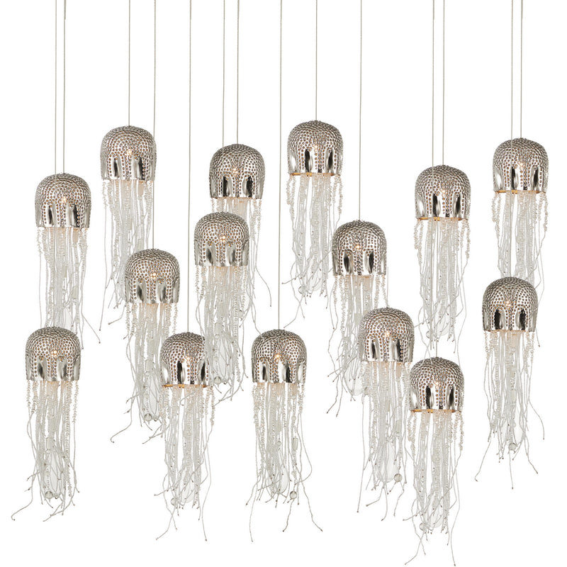 Currey and Company 9000-1030 15 Light Pendant, Nickel
