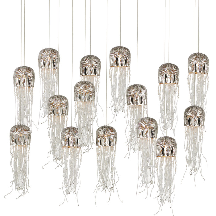 Currey and Company 9000-1030 15 Light Pendant, Nickel