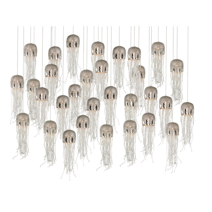 Currey and Company 9000-1031 30 Light Pendant, Nickel