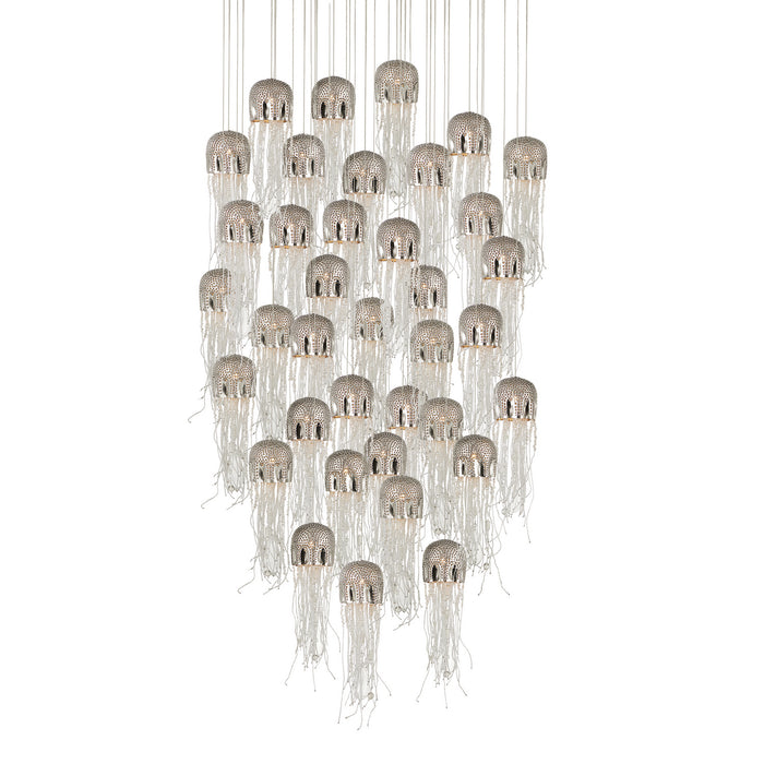 Currey and Company 9000-1032 36 Light Pendant, Nickel