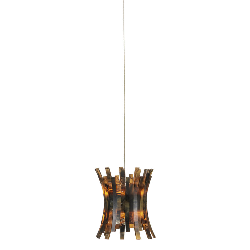 Currey and Company 9000-1040 One Light Pendant, Brown/Black/Natural