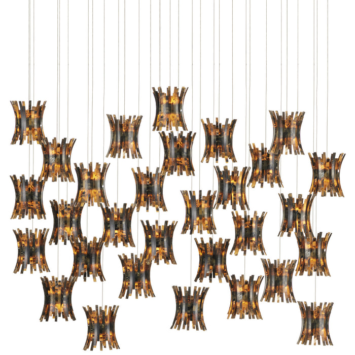 Currey and Company 9000-1045 30 Light Pendant, Brown/Black/Natural