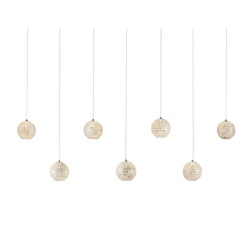 Currey and Company 9000-1061 Seven Light Pendant, Pearl