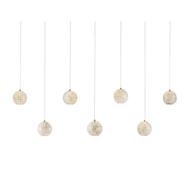 Currey and Company 9000-1061 Seven Light Pendant, Pearl