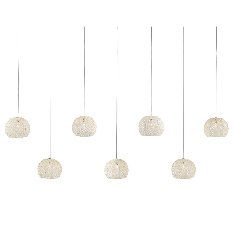 Currey and Company 9000-1066 Seven Light Pendant, Sugar White